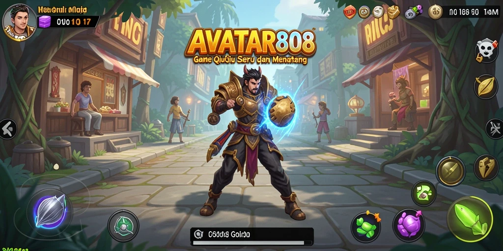 Screenshot gameplay QiuQiu AVATAR808 menunjukkan suasana permainan yang seru.