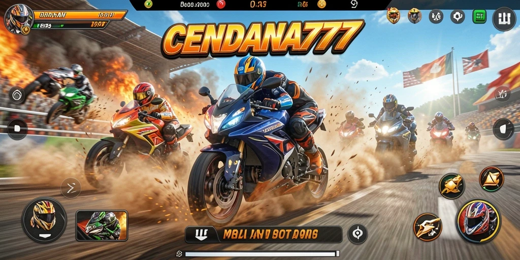 Gameplay mendebarkan dalam balapan motor CENDANA777.