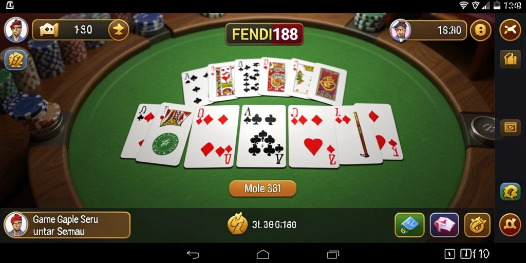 Tampilan aksi seru bermain Gaple di FENDI188.