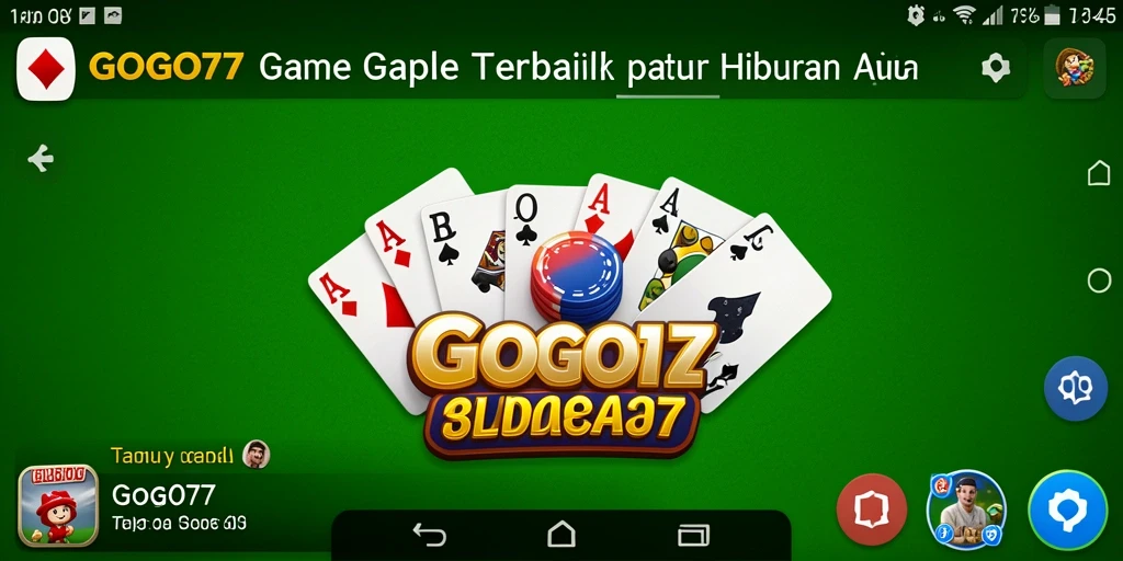 Screenshot GOGO77 menampilkan gameplay Gaple yang menarik dan seru.