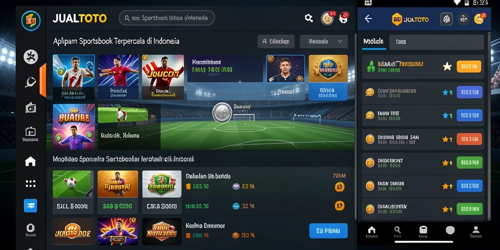 Tampilan gameplay Sportsbook JUALTOTO dengan fitur taruhan langsung.