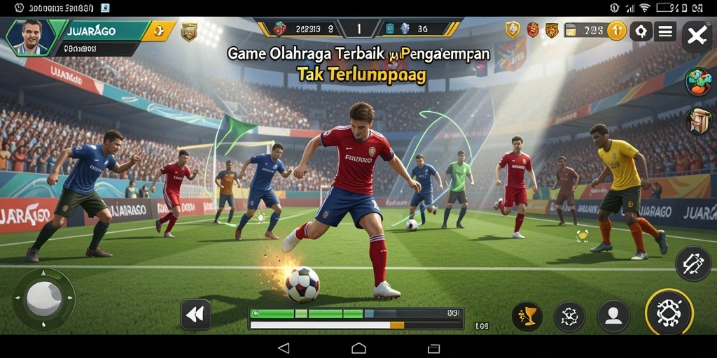 Screenshot JUARAGO menampilkan aksi seru dalam pertandingan olahraga.
