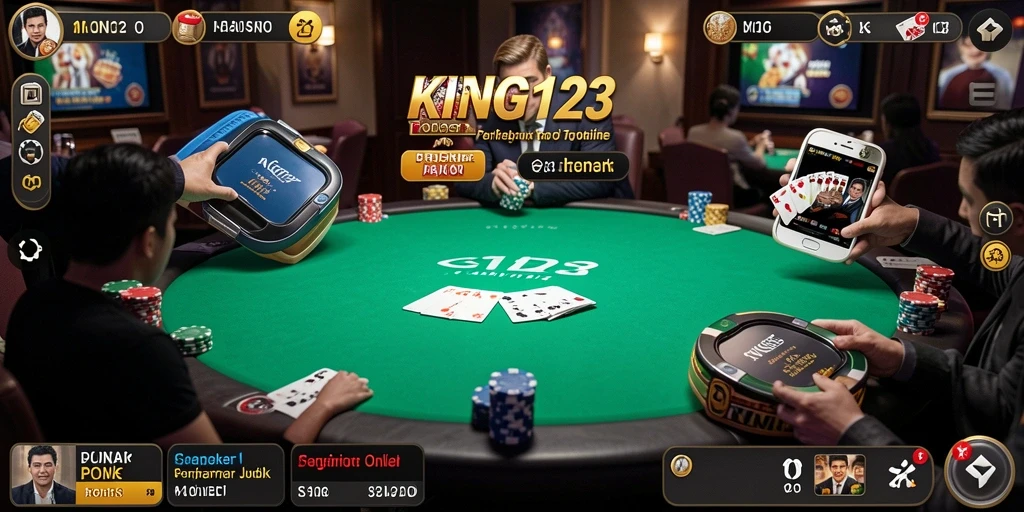 Tampilan gameplay poker yang seru dan interaktif di KING123.
