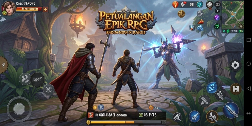 Screenshot MPO76 menampilkan aksi petualangan RPG yang seru.