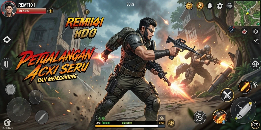 Screenshot menunjukkan aksi mendebarkan dalam pertandingan di REMI101.