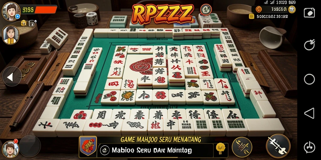 Screenshot gameplay RPZZZ yang menampilkan keseruan permainan Mahjong.