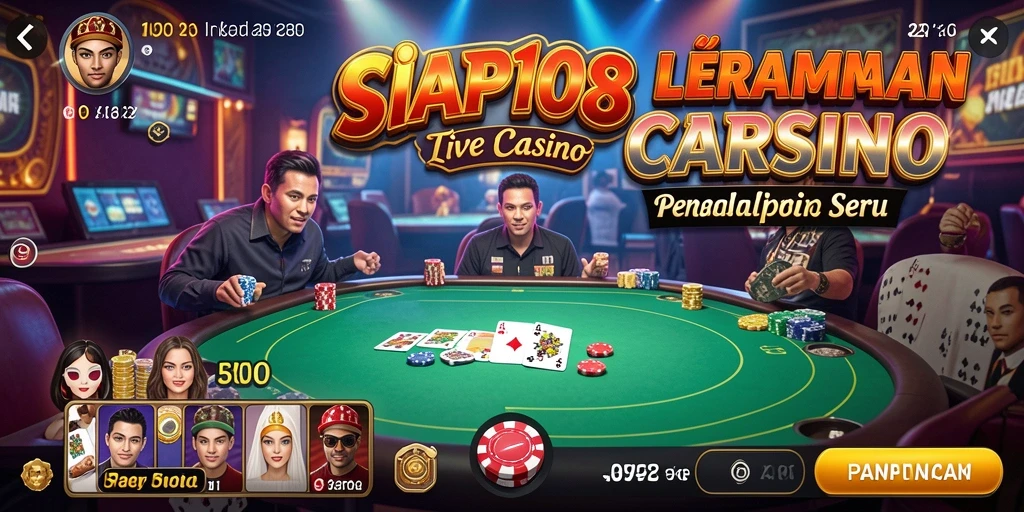 Tampilan menarik gameplay Live Casino dengan dealer langsung.