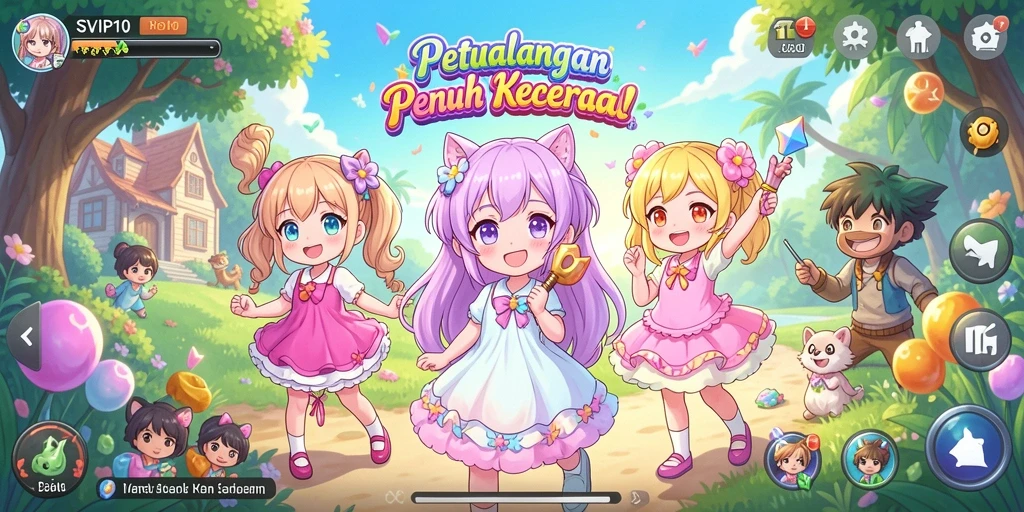 Tangkapan layar gameplay <strong>SVIP10</strong> menunjukkan karakter anime beraksi dalam pertarungan epik.